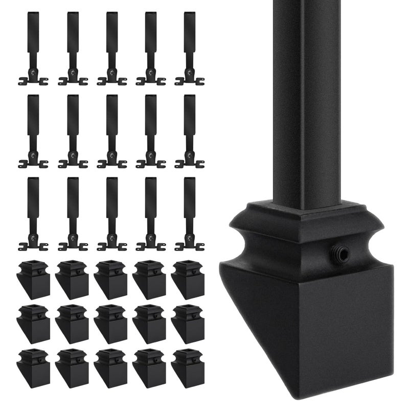 Senmit Angle Adjustable Connectors,Baluster Swivel Connectors with Screw for Installation of 1/5" Square Balusters balusters for Staircase Interior (15 Connectors 15 Slant Shoes) - Image 1